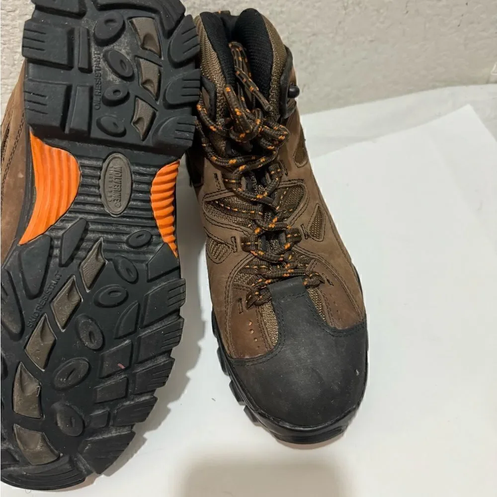 Wolverine Hudson  Steel Toe Work Boots Hiking Brown Mid Cut Size 9.5/42.5